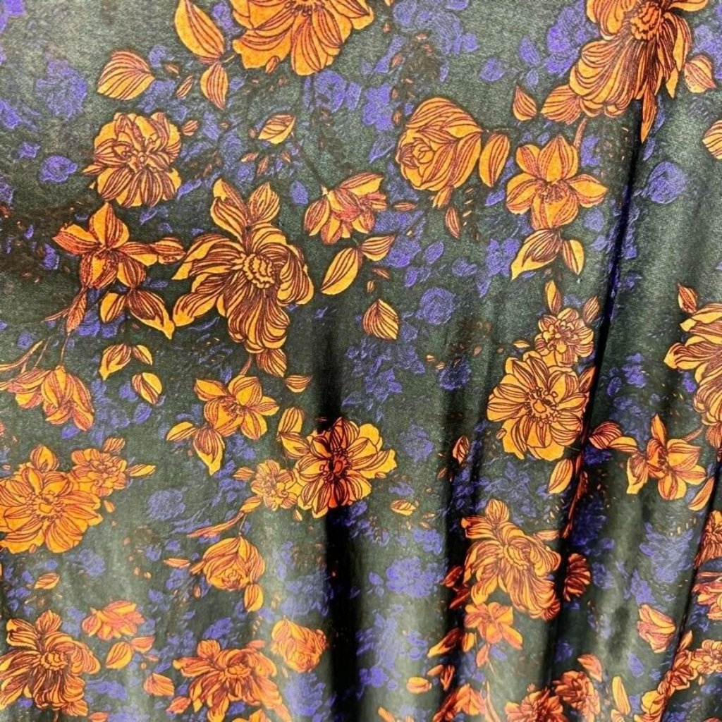 Swak Moody Floral Faux Wrap Maxi Dress 3/4 Sleeve Whimsigoth Stretch 1x — image 4 of 7